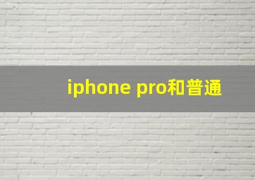 iphone pro和普通